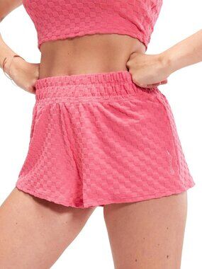 Brand New SPEEDO Women's Flu3nte Terry Short Pink WOMENS SWIMSUIT BOTTOM SHORT M